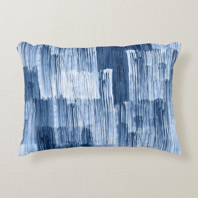 Coussins Décoratifs Bleu Aquarelles : Motif géométrique (Devant)