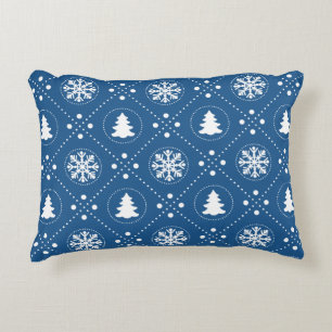 Coussins Décoratifs Bleu classique Fléau de neige blanche Design Arbre