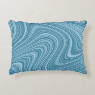 Coussins Décoratifs Bleu cool/Aqua/Turquoise Curvy Lined Abstrait