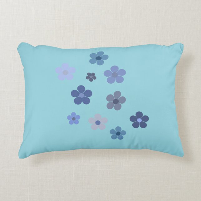Coussins Décoratifs Bleu Floral (Devant)