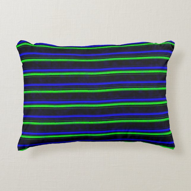Coussins Décoratifs Bleu Noir Grandes Vertes (Devant)