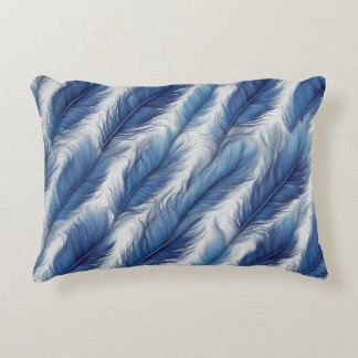 Coussins Décoratifs Bleu Plumes Motif