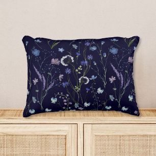 Coussins Décoratifs Bleu pourpre joli Fleur sauvage motif floral
