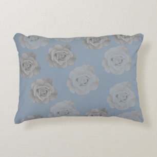 Coussins Décoratifs Bleu Poussiéreux Gris Floral Gris Foncé Élégant Cl