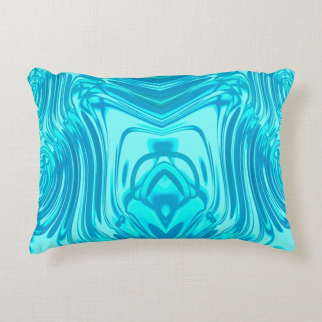 Coussins Décoratifs ~ BLEU RIPPLES ~ Fractal Design ~ (Devant)
