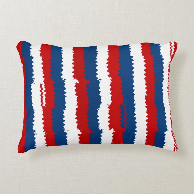 Coussins Décoratifs Bleu rouge Blancs (Devant)