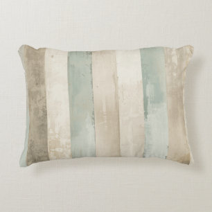 Coussins Décoratifs Bleu Tendre Patiné Brun Blanc Brun Rayure Rustique