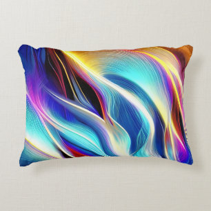 Coussins Décoratifs Bleu Turquoise rose Jaune Blanc Vave Abstraction