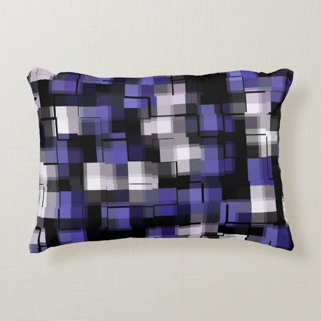 Coussins Décoratifs Bleu violet noir blanc tendance (Devant)