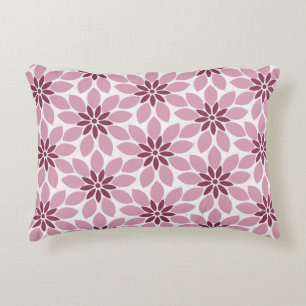 Coussins Décoratifs Bloc Imprimer Carrelage Fleurs rose rouge