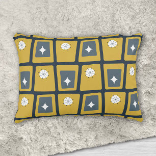 Coussins Décoratifs Blocs Rétro Funky du Milieu du Siècle 2 Marine, Mo