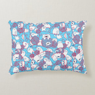 Coussins Décoratifs Blue Funny mignonne Tricot Kitten Ball