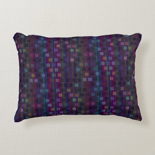 Coussins Décoratifs Blue, green, purple, pink squares with stripes (Devant)
