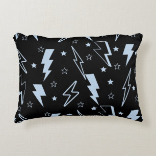 Coussins Décoratifs Blue Lightning Black Arrière - plan Motif Y2K