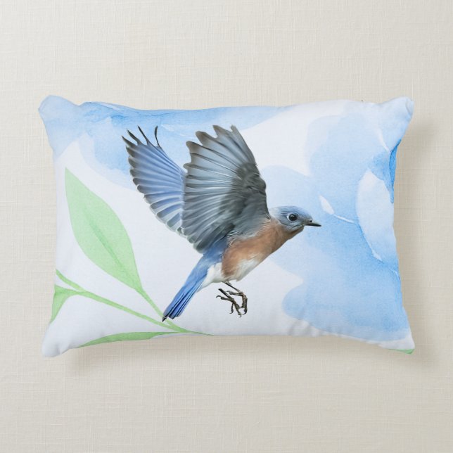 Coussins Décoratifs Bluebird In Flight Pillow (Devant)