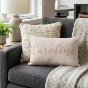 Coussins Décoratifs Blush Calligraphie Minimaliste Nom Personnalisé
