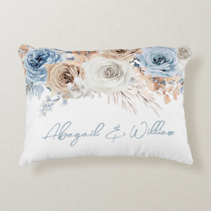 Coussins Décoratifs Boho Blue Dusty Blue Bohemian Floral Mariage Décor