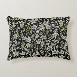 Coussins Décoratifs Boho motif 02.w Floral sur Black BG