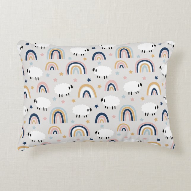 Coussins Décoratifs Boho Sheep Rainbow Print (Devant)