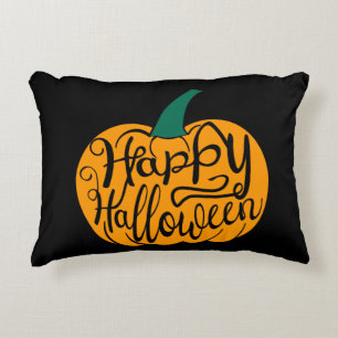 Coussins Décoratifs Bonne lettre Halloween sur citrouille sculpté