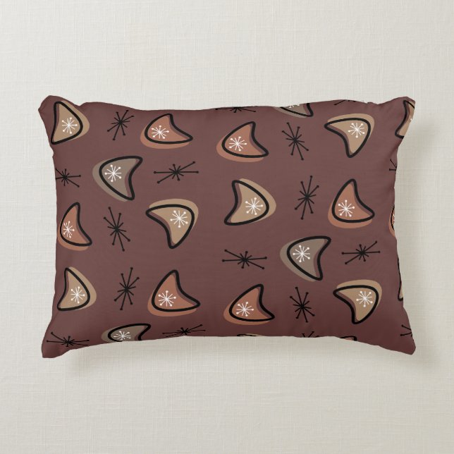 Coussins Décoratifs Boomerangs atomique Starbursts Dark Academia (Devant)