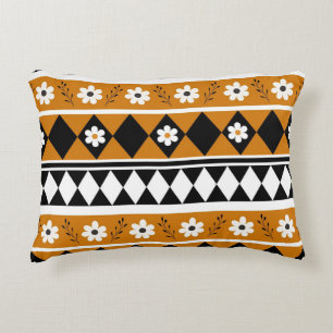 Coussins Décoratifs Bordure Fleur Diamant Boho Motif Floral