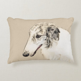 Coussins Décoratifs Borzoi (Argent Brindle) Peinture Chien Art origina