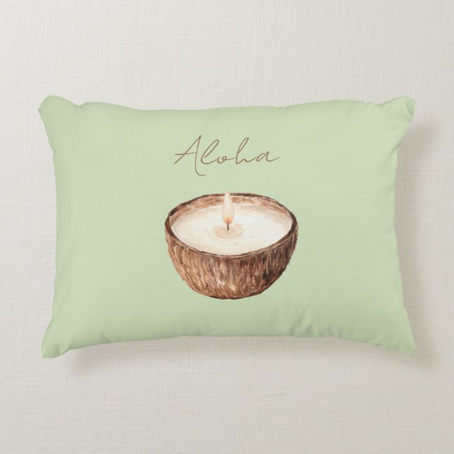 Coussins Décoratifs Bougie Coco Aloha Verte (Devant)
