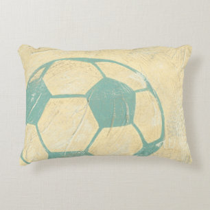Coussins Décoratifs Boule de soccer bleu Pastel par Chariklia Zarris