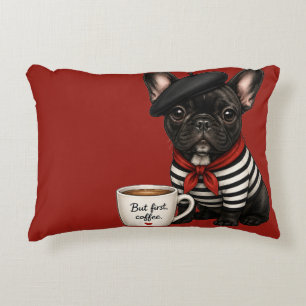 Coussins Décoratifs Bouledogue français avec café
