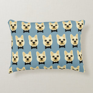 Coussins Décoratifs Bouledogue français avec nœud papillon bleu