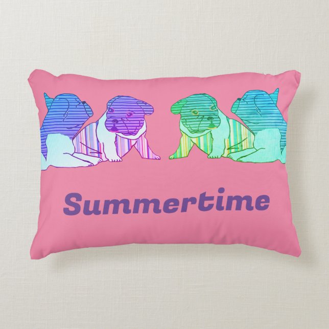 Coussins Décoratifs Bouledogue français Comic Neon Bouledogue Français (Devant)