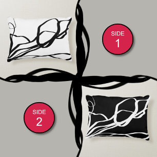 Coussins Décoratifs Bouquet Blanc & Noir : Abstrait Blanc & Noir