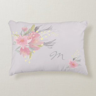 Coussins Décoratifs Bouquet d'aquarelle Monogramme floral