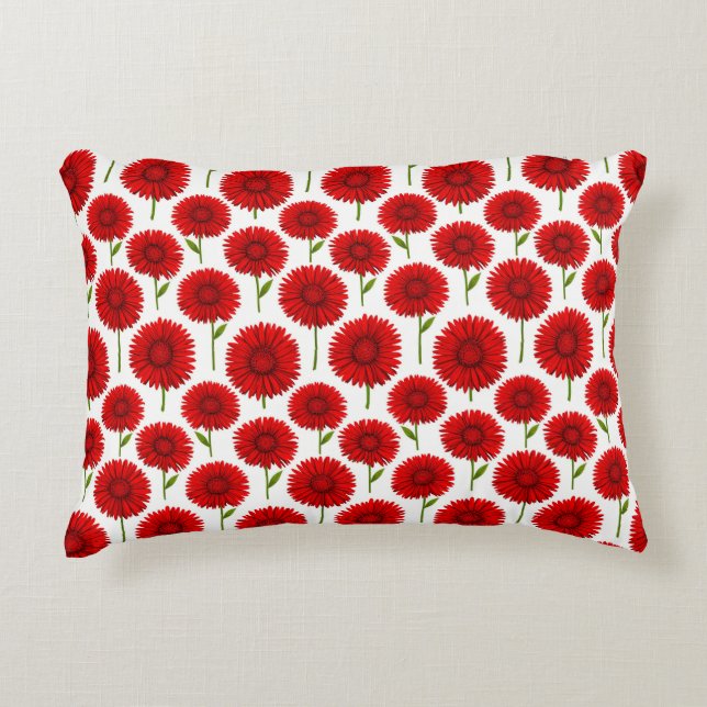 Coussins Décoratifs Bouquet de Gérbera Rouge (Devant)