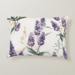 Coussins Décoratifs Bouquet de Lavande Aquarelle Botanique Fleur Viole