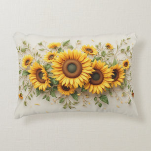 Coussins Décoratifs Bouquet de tournesols Art botanique