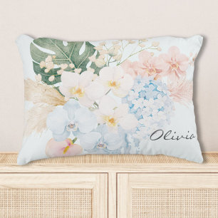 Coussins Décoratifs Bouquet Floral de Fleurs Tropicales à l'Aquarelle