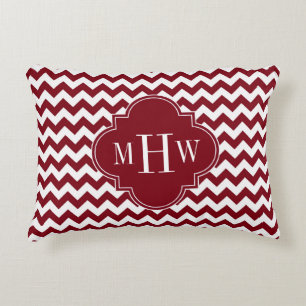Coussins Décoratifs Bourgogne Chevron Blanc Bourgogne Quatrefeuille 3