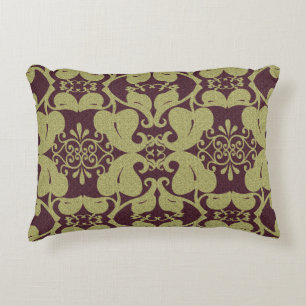 Coussins Décoratifs Bourgogne N Or Moderne Elégant Motif de feuille or