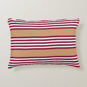 Coussins Décoratifs Bourgogne rouge cinq bandes motif