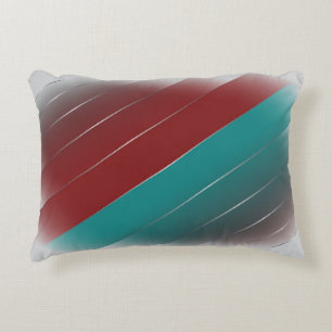 Coussins Décoratifs Bourgogne turquoise sur gris