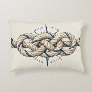 Coussins Décoratifs Boussole de nœud de corde nautique