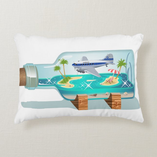 Coussins Décoratifs Bouteille souvenir de dessin (Devant)
