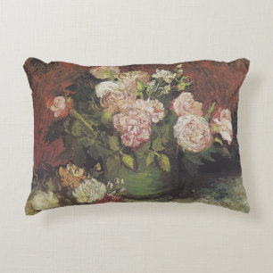 Coussins Décoratifs Bowl with Peonies and Roses de Vincent van Gogh   