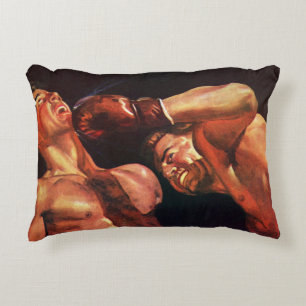 Coussins Décoratifs Boxe sportive vintage, boxeurs se battant