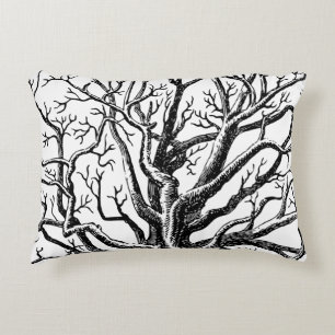 Coussins Décoratifs Branches rustiques Abstraites en noir et blanc