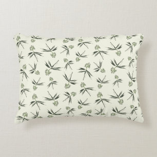 Coussins Décoratifs Branches vertes sur crème - motif sans soudure