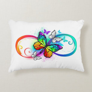 Coussins Décoratifs Bright infinity with rainbow butterfly