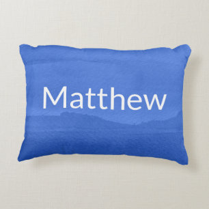 Coussins Décoratifs Bright Navy Ombre with Kids Name